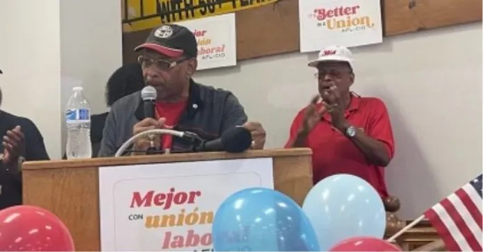 CWA President Claude Cummings Jr. addressed the crowd at the North Georgia AFL-CIO Labor Day Celebration