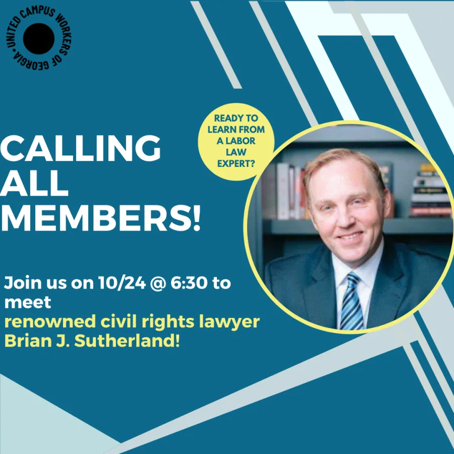 Picture of Brian J. Sutherland, a civil rights lawyer, next to an invitation to a special legislative committee meeting on 10/24, 6:30 pm