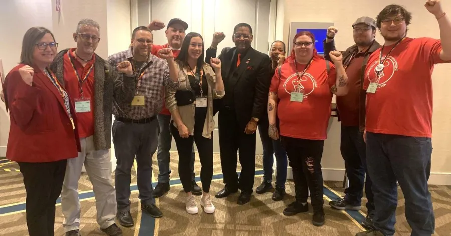 Claude Cummings with Local 7250 Activision Workers