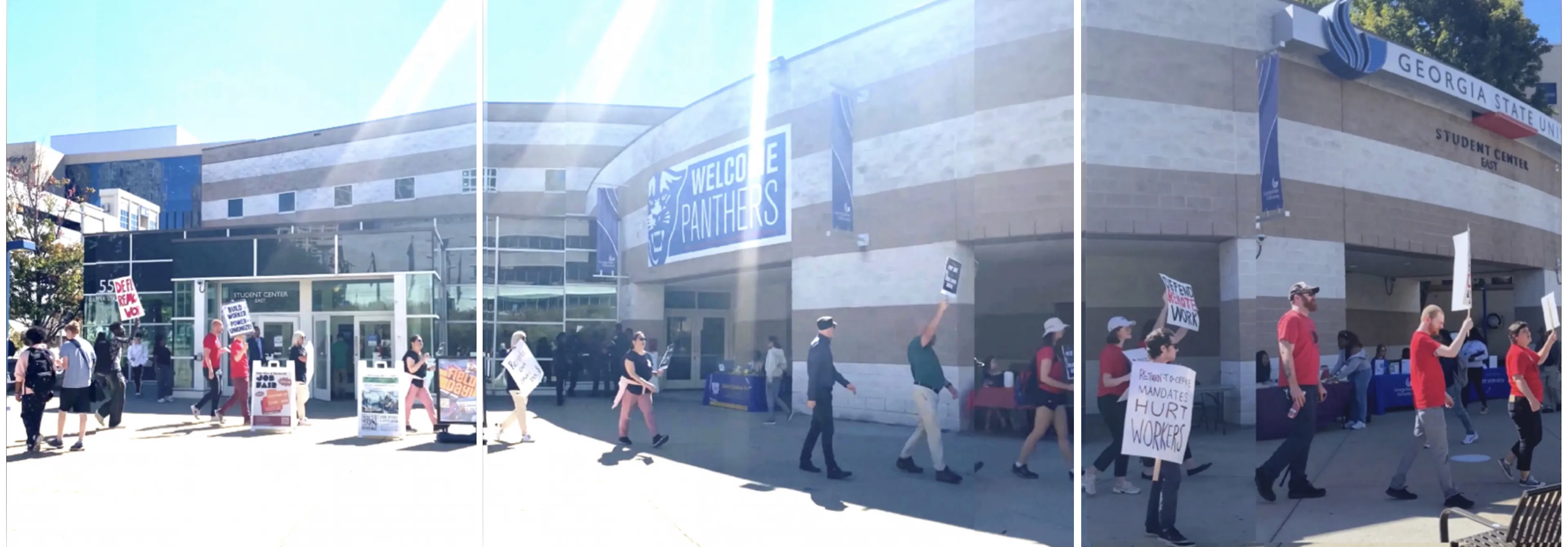 UCW-GA members march in defense of remote work