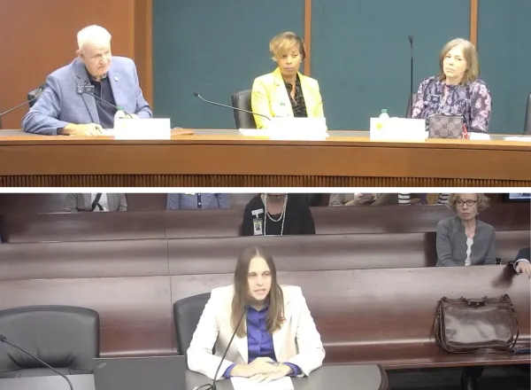 Pictures: UCW-GA Co-President testifying before the Georgia Senate Education and Higher Ed Committees